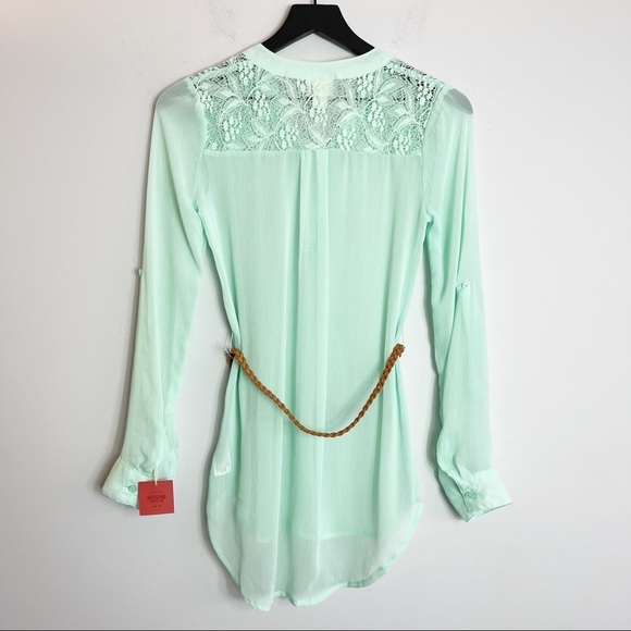 Mossimo Supply Co. XS Teal Belted Peasant Tunic NWT - Picture 6 of 13